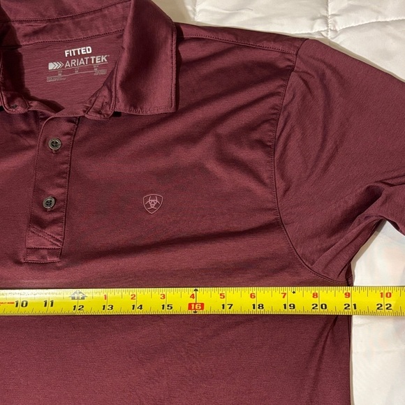 Ariat ARIATTEK Burgundy Polo Shirt - Picture 5 of 10